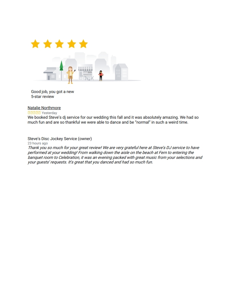 fern resort wedding sept.21.steve's dj review