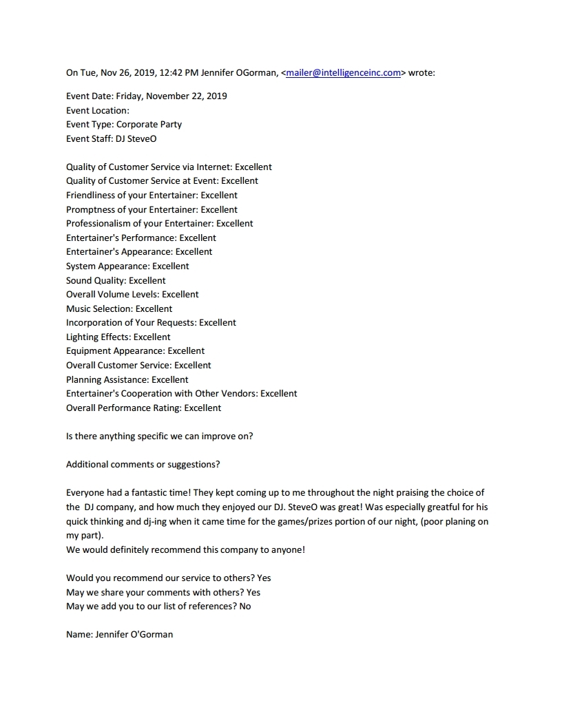 friday, november 22, 2019.steve's dj review